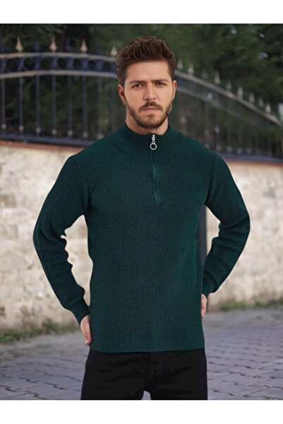 mayastyle Men's Knitwear Sweater with Half Zipper (Nefti)