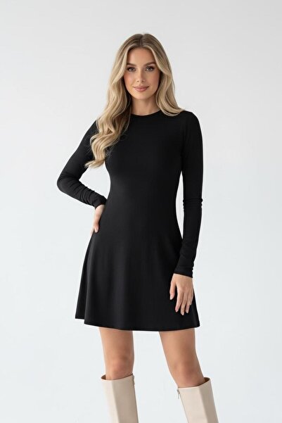 Bliss Rochie mini guler rotund cu mânecă lungă pentru femei