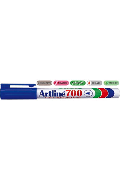 artline Permanent marker 700, corp metalic, varf rotund 0.7mm - albastru