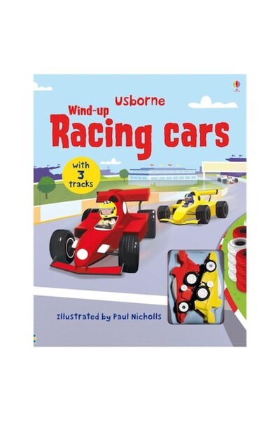 Usborne Publishing Carte cu jucarie Mașini de curse - Wind-up Racing Cars