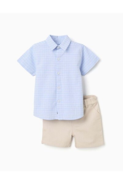 Ziddy طقم تيشيرت وشورت، بيج فاتح، مقاس 12/18 شهرًا