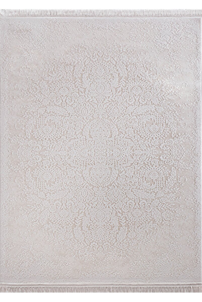 Flora TOZUMaz Bej Milyon Point Akrilik Halı, 11 mm Hav Modern Desenli, Uzun Ö...