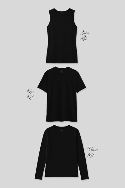 TOMMY LIFE Basic O-Neck 3-pack Μαύρο Γυναικείο T-Shirt