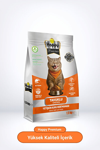 Happy Tavuklu Kuru Kedi Maması 1,5 Kg