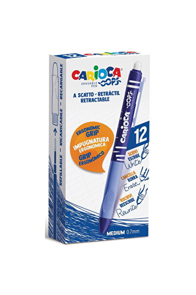 CARIOCA Erasable pen, 0.7mm, retractable, Oops - blue