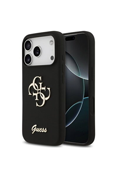 Guess iPhone 17 Pro Case - Silicone Big 4G Script (GUHCP17LSC4GSMK) - Black