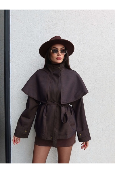 ESRAHELVACI Cape-Style Waist-Tie Jacket