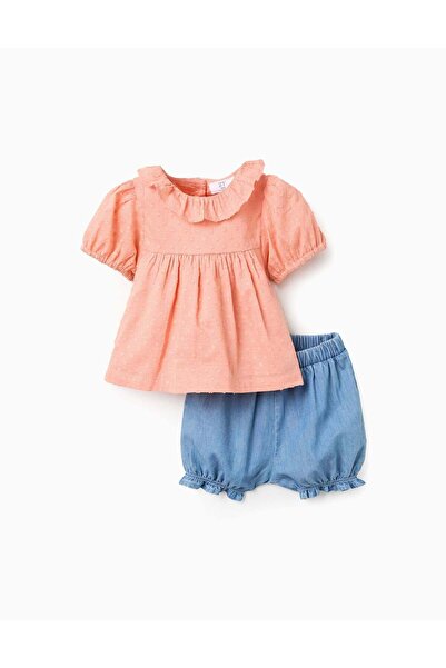 Ziddy 2P SET TOP SHORTS, LIGHT ORANGE, 3/4