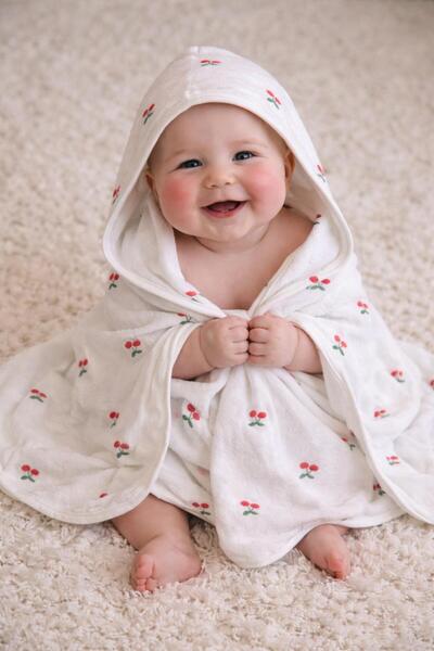 GÜRPAMUK HOME & BABY %100 pamuklu yumuşacık kız-erkek bebek kucak banyo kunda...