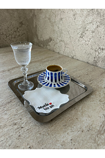 PELİNDEN Mutlu Bi An Sunumluk Peçete,Kokteyl Peçete,Kahve Yanı Sunum Peçetesi...