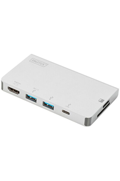 Digitus Dock de călătorie multiport USB Type-C, stație de andocare (argintiu,...