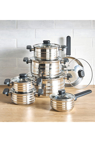 Generic Trazzini 14-Piece Stainless Steel Cookware Set