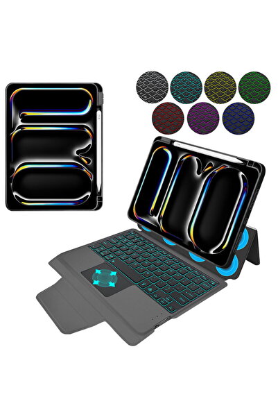 Techsuit Husa cu Tastatura pentru iPad Pro 11 (2024) - KeyTab Pro - Black