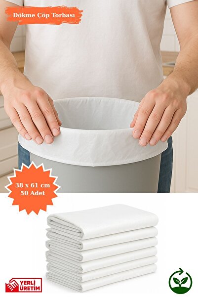 Plas+Plus Beyaz Dökme Çöp Torbası Kalın Dayanıklı Ev Mutfak İş Ofis 38x61 cm ...