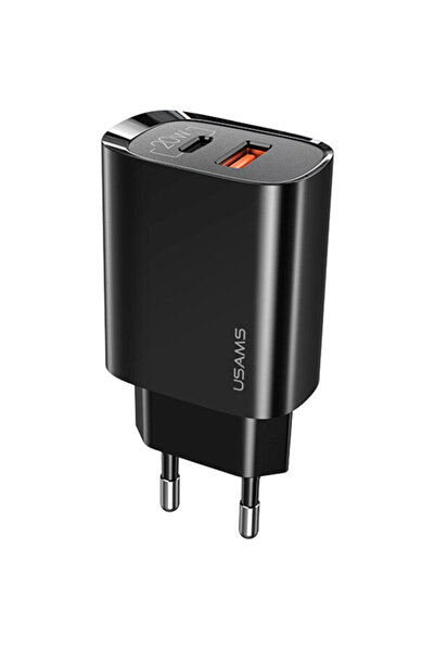 Usams Charger 1xUSB-C, PD20W, 1xUSB-A, QC3.0 - T35 (US-CC121) - Black