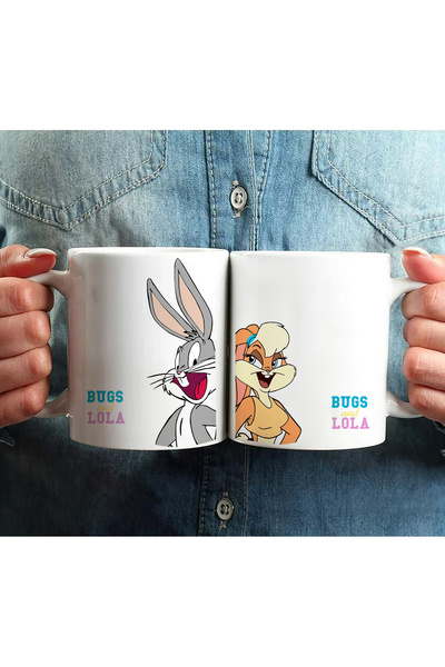Darkia Two Pieces of Lola Bunny Cartoon B Printed Valentine's Gift Porcelain Mug