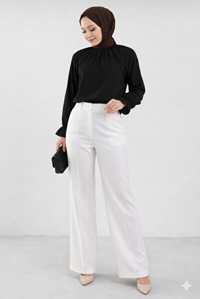 CNG MODA Gathered Sleeves Poplin Shirt