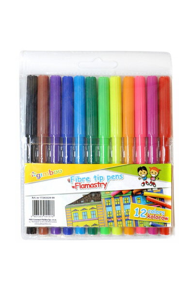 Gimboo Carioca varf subtire, 12 culori/set,