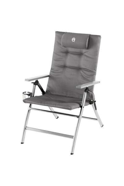 Coleman 5 Position Padded Recliner Chair 2000038333, camping deck chair (grey...