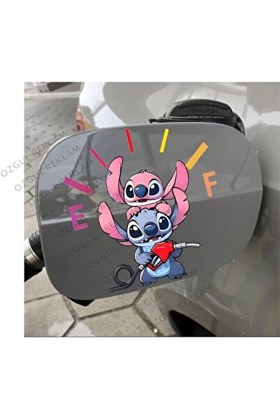 ÖZGÜL REKLAM Yakıt Kapağı İçin Stitch Karakter Sticker / Tatlı Araba Stickerı...