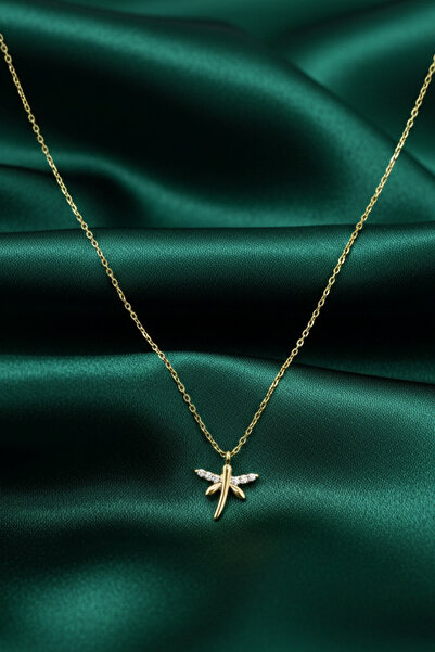 Julia Silver 925 Ayar Yusufçuk Model Gold Renk Modern Kolye