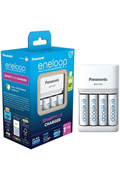 PANASONIC universal SmartPlus (2h) + 4 baterii Alb