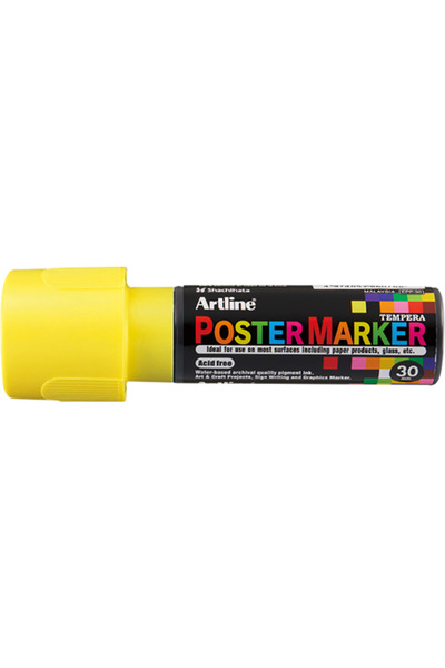 artline Marker pentru poster ARTLINE, corp plastic, varf tesit 30mm - galben ...