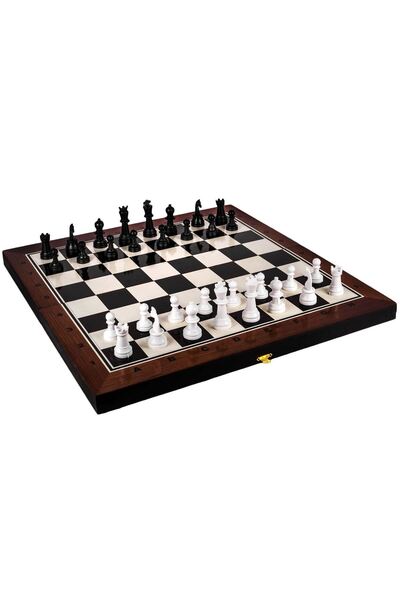 OEM Wooden Backgammon–Chess board game, with black pieces and pawns, dimensio...