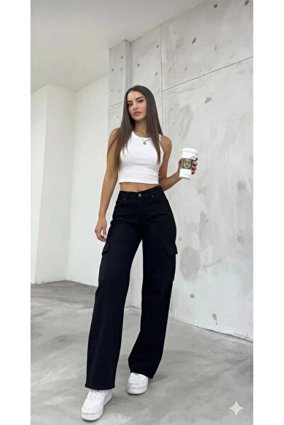 BİENAL BUTİK Ayla Women's High Waist Black Colorfast Lycra Back Pocketless Mo...