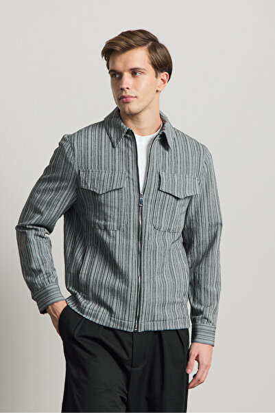 Danger Men's Premium Linen Shirt Jacket Green