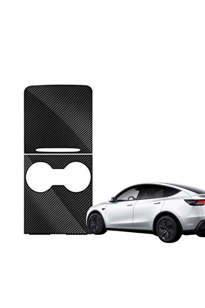 TESLA Model Y - Model 3 Orta Konsol Karbon Kaplama Sticker - 2 Adet