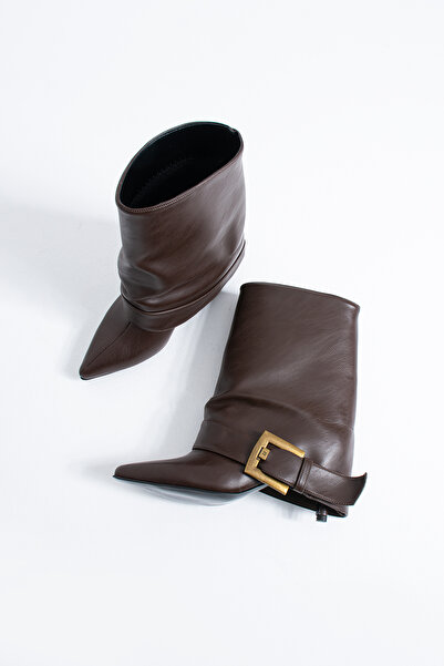 DUXAL SHOES Penny Women's Pointed Toe Heeled Buckle Boots