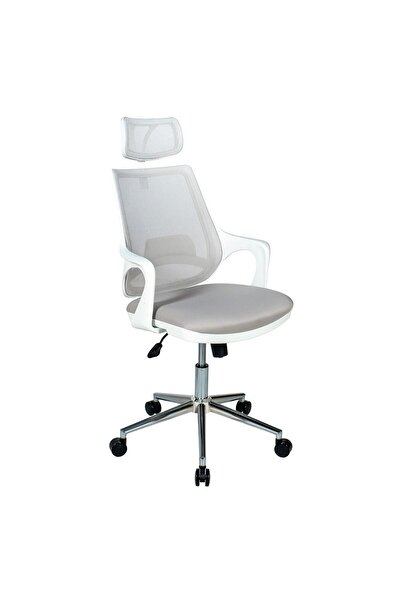 Ofisbazaar Buya Beyaz Fileli Ofis Koltuğu | Ergonomik ve Modern Tasarım Gri