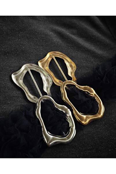 NESGO MODA Design Metal Belt Buckle Gold/Silver 2 Pieces