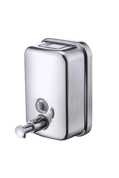ESENIA Liquid soap dispenser, shiny stainless steel, 500 ml, reliable and mod...