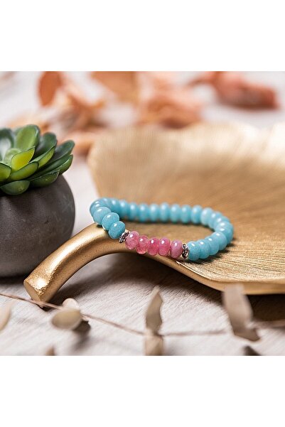 Ezera Brățară de damă lucrată manual din pietre semiprețioase de angelit, Let...