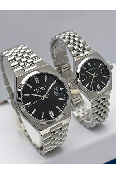 Ferrucci Steel Cord Functional Lover Couple Wristwatches + Bracelet Gift