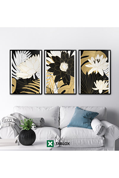 TABLOX 3-компонентен комплект картини от МДФ с декоративна илюстрация на цвет...