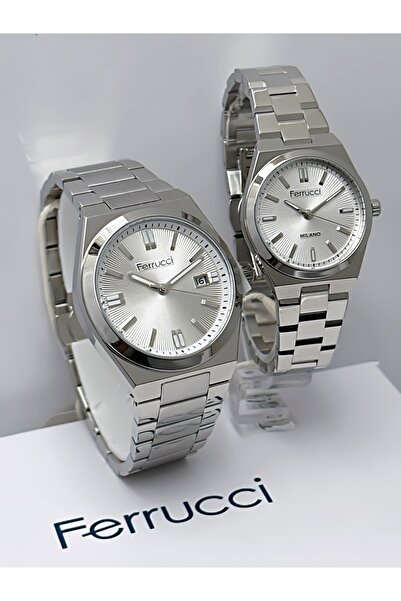 Ferrucci Steel Cord Functional Lover Couple Wristwatches + Bracelet Gift