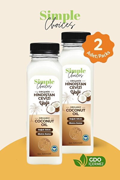 Simple Choices Organik Hindistan Cevizi Yağı -Ekstra Sızma - Soğuk Sıkım 320 ...