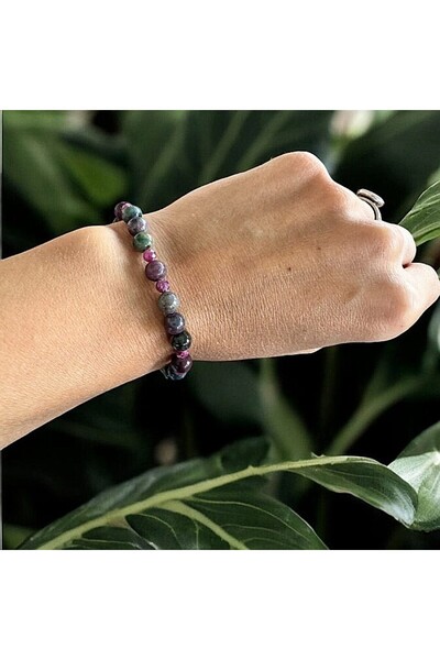 Ezera Handmade Ruby Bracelet Roana, 6mm and 4mm Beads