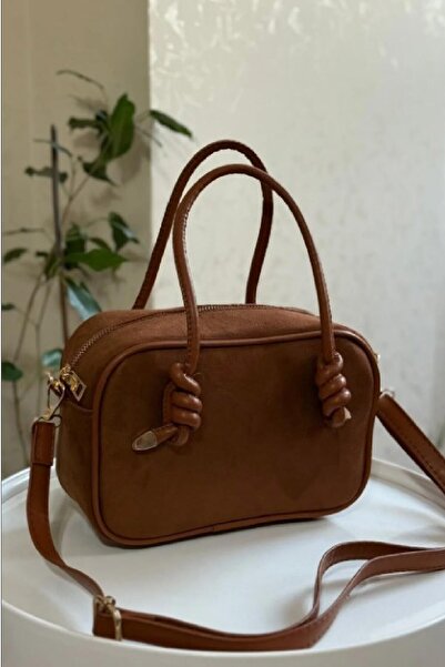 Mckanzie Sap Uçları Düğümlü Sıkmalı Süet Kutu Çanta