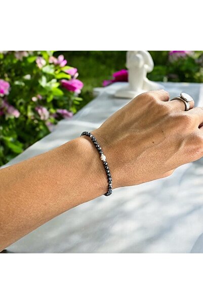 Ezera Elaine Women's Bracelet from Hematite with Titanium and 925 Silver Acce...