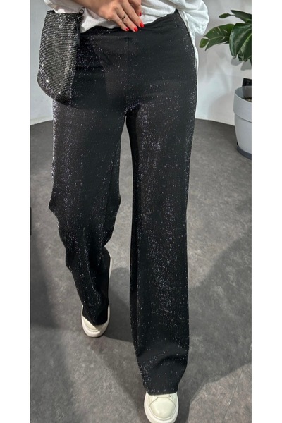 Modalizza Giyim Yüksek bel simli geniş paça kadın pantolon