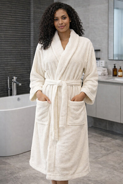 LaraLisa Памучен халат с шалов яка и джобове