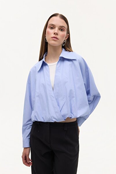 Quzu Women's Blouse Blz01035 Blue