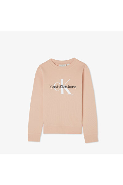 Calvin Klein Monogram Terry Çocuk Pembe Sweatshirt