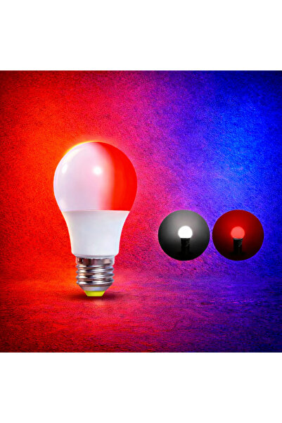 kialed Ampul 9+2W 2 Renkli Led E27 Anahtarla Renk Değiştirir
