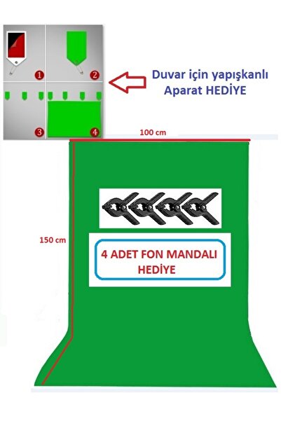 ADA GREENBOX 150x100 cm chromakey green screen greenbox yeşil fon Perde ,oyun...