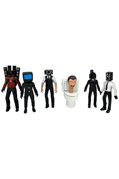 OEM Set de 6 figurine de toaletă Skibidi, multicolore, 10 cm